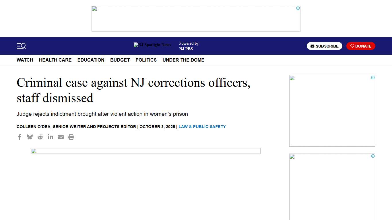 Criminal case against NJ corrections officers, staff dismissed NJ Spotlight News