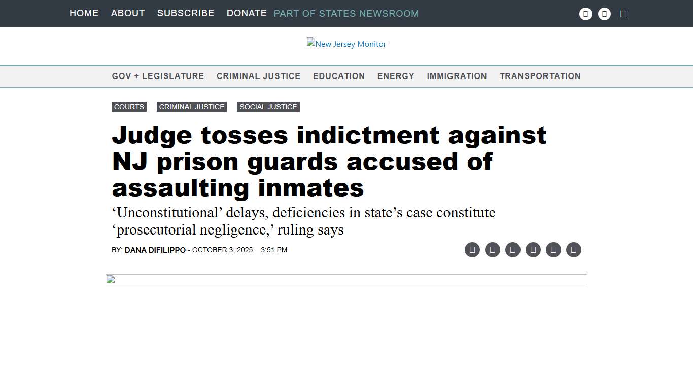 Judge tosses indictment against NJ prison guards accused of assaulting inmates • New Jersey Monitor
